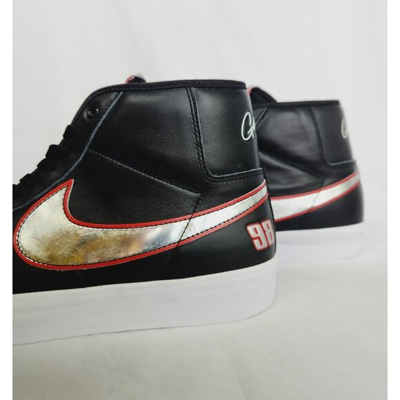14 MEN\'S NIKE ZOOM BLAZER MID PRO GT FN4182-001 BLACK SILVER RED main image 8